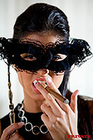 smoking slut in mask